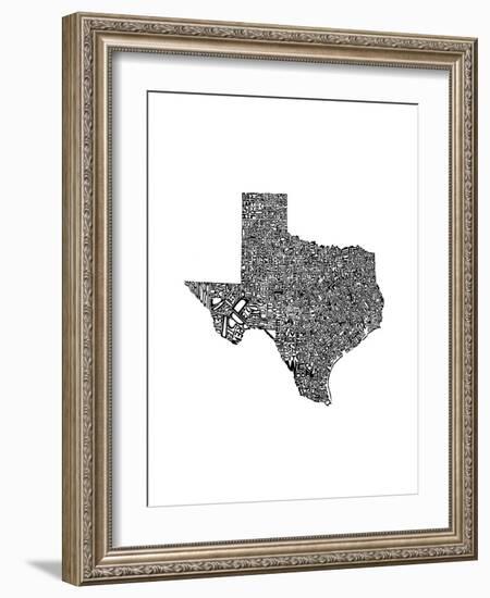 Typographic Texas-CAPow-Framed Art Print