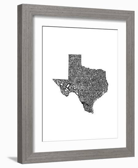 Typographic Texas-CAPow-Framed Art Print