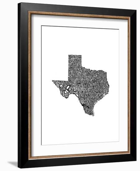 Typographic Texas-CAPow-Framed Art Print