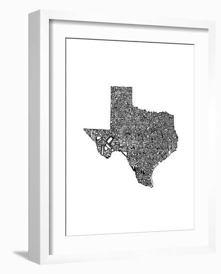 Typographic Texas-CAPow-Framed Art Print