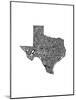 Typographic Texas-CAPow-Mounted Art Print