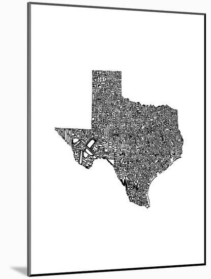 Typographic Texas-CAPow-Mounted Art Print
