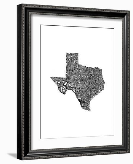 Typographic Texas-CAPow-Framed Art Print