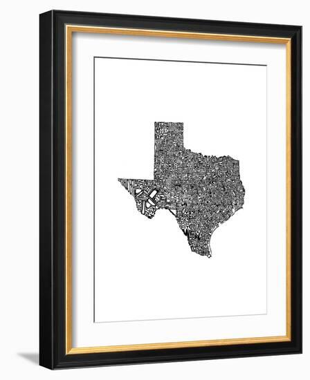 Typographic Texas-CAPow-Framed Art Print