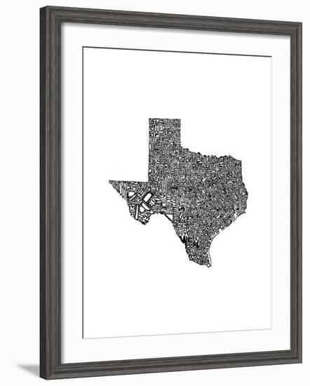 Typographic Texas-CAPow-Framed Art Print