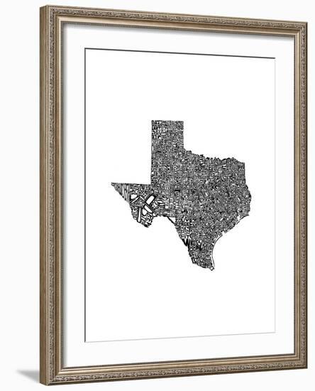 Typographic Texas-CAPow-Framed Art Print