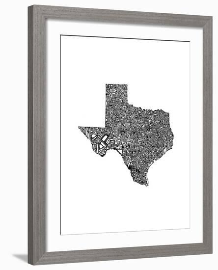 Typographic Texas-CAPow-Framed Art Print