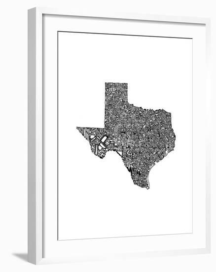 Typographic Texas-CAPow-Framed Art Print