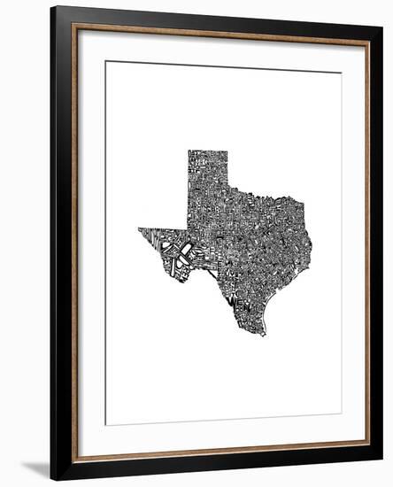 Typographic Texas-CAPow-Framed Art Print