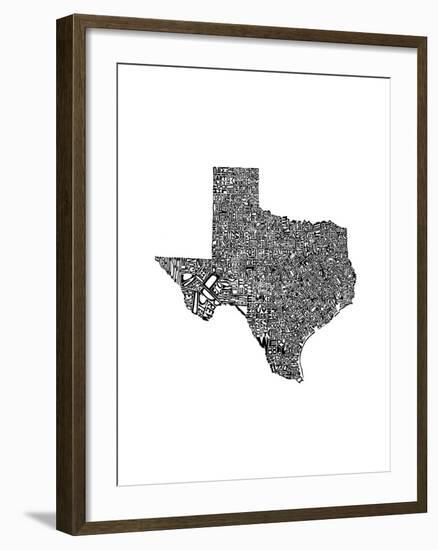 Typographic Texas-CAPow-Framed Art Print