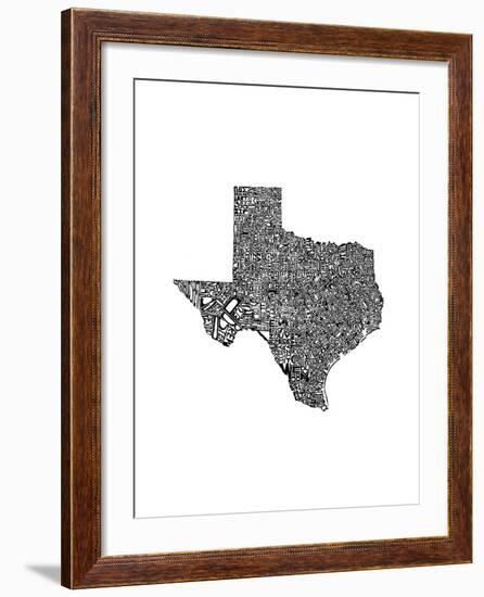 Typographic Texas-CAPow-Framed Art Print