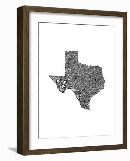 Typographic Texas-CAPow-Framed Premium Giclee Print