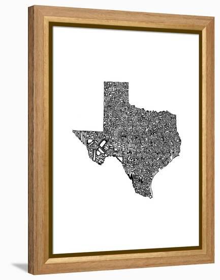 Typographic Texas-CAPow-Framed Stretched Canvas