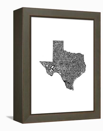 Typographic Texas-CAPow-Framed Stretched Canvas