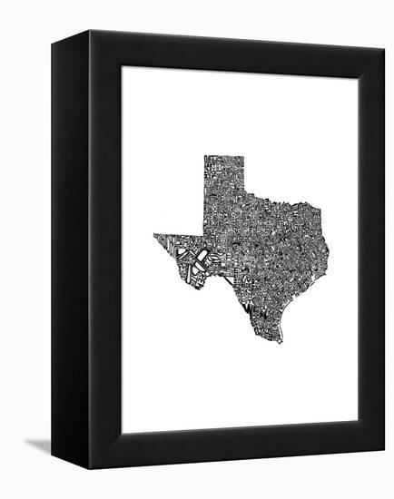 Typographic Texas-CAPow-Framed Stretched Canvas