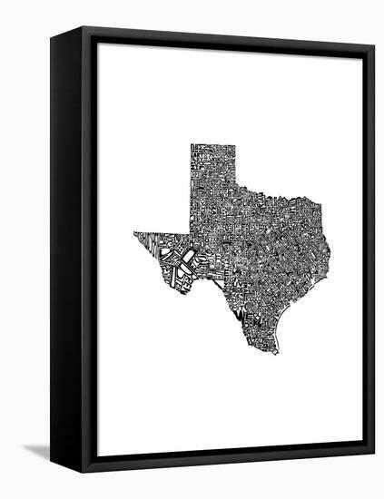 Typographic Texas-CAPow-Framed Stretched Canvas