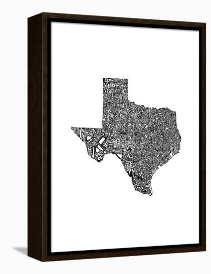 Typographic Texas-CAPow-Framed Stretched Canvas