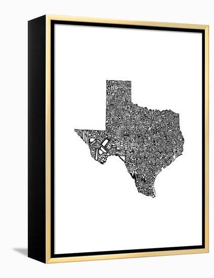 Typographic Texas-CAPow-Framed Stretched Canvas