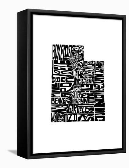 Typographic Utah-CAPow-Framed Stretched Canvas