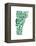 Typographic Vermont Green-CAPow-Framed Stretched Canvas