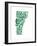 Typographic Vermont Green-CAPow-Framed Art Print