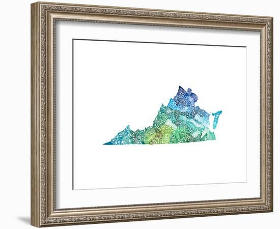 Typographic Virginia Cool-CAPow-Framed Art Print