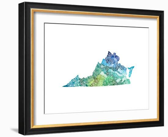 Typographic Virginia Cool-CAPow-Framed Art Print