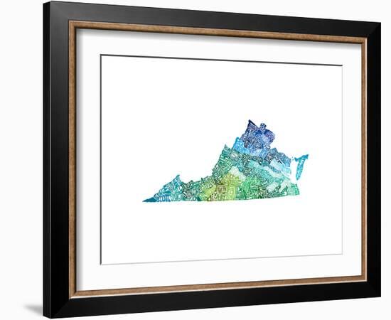 Typographic Virginia Cool-CAPow-Framed Premium Giclee Print