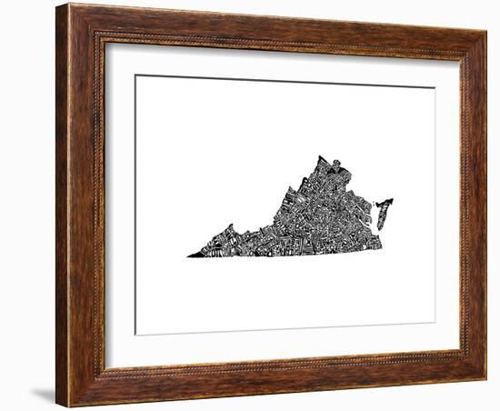 Typographic Virginia-CAPow-Framed Art Print