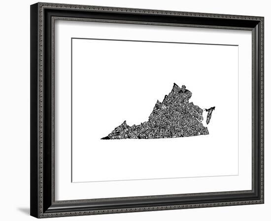 Typographic Virginia-CAPow-Framed Art Print