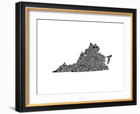 Typographic Virginia-CAPow-Framed Art Print