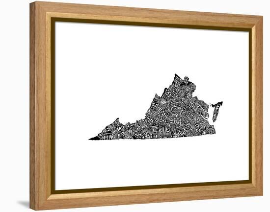 Typographic Virginia-CAPow-Framed Stretched Canvas