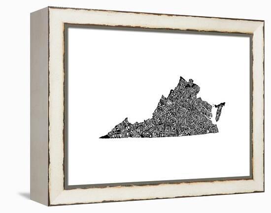 Typographic Virginia-CAPow-Framed Stretched Canvas