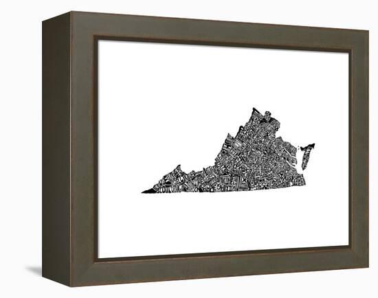 Typographic Virginia-CAPow-Framed Stretched Canvas