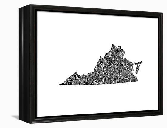 Typographic Virginia-CAPow-Framed Stretched Canvas