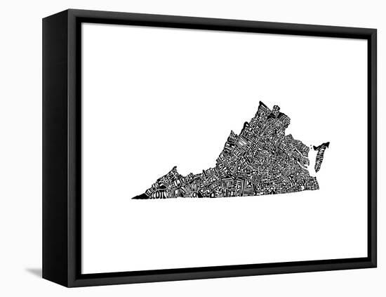 Typographic Virginia-CAPow-Framed Stretched Canvas