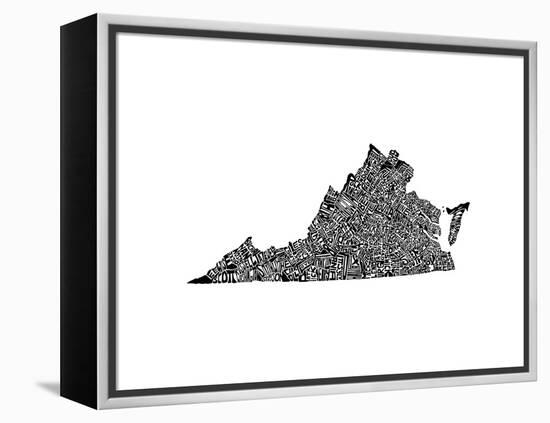 Typographic Virginia-CAPow-Framed Stretched Canvas