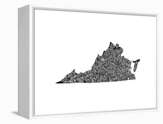 Typographic Virginia-CAPow-Framed Stretched Canvas