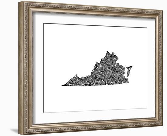 Typographic Virginia-CAPow-Framed Premium Giclee Print