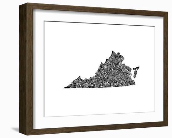 Typographic Virginia-CAPow-Framed Premium Giclee Print