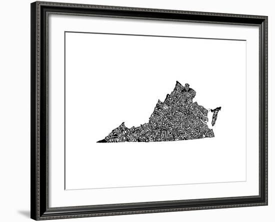 Typographic Virginia-CAPow-Framed Art Print