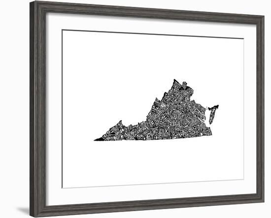 Typographic Virginia-CAPow-Framed Art Print