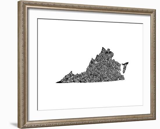 Typographic Virginia-CAPow-Framed Art Print