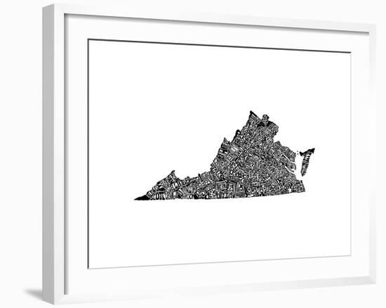 Typographic Virginia-CAPow-Framed Art Print