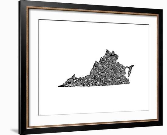 Typographic Virginia-CAPow-Framed Art Print