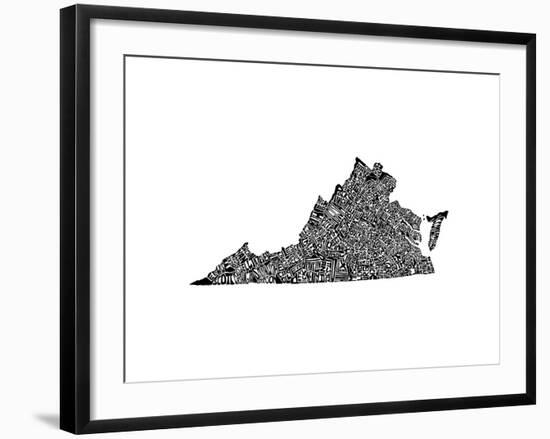 Typographic Virginia-CAPow-Framed Art Print