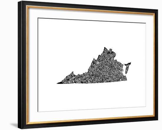 Typographic Virginia-CAPow-Framed Art Print