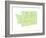 Typographic Washington Green-CAPow-Framed Premium Giclee Print