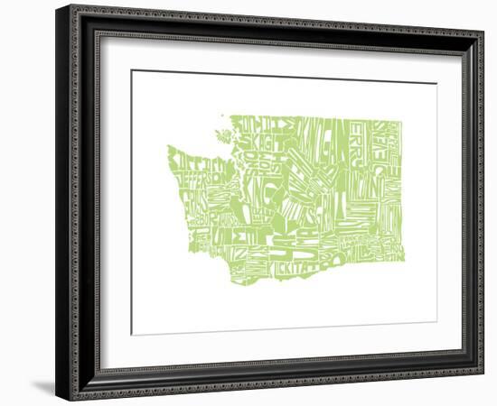 Typographic Washington Green-CAPow-Framed Art Print