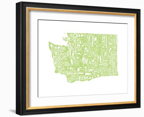 Typographic Washington Green-CAPow-Framed Art Print